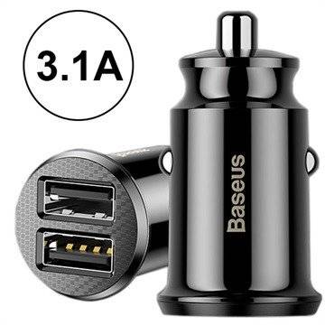 Încărcător Auto Grain 15W 2x USB Negru - Baseus