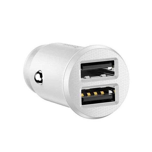Încărcător Auto Grain 15W 2x USB Alb Baseus
