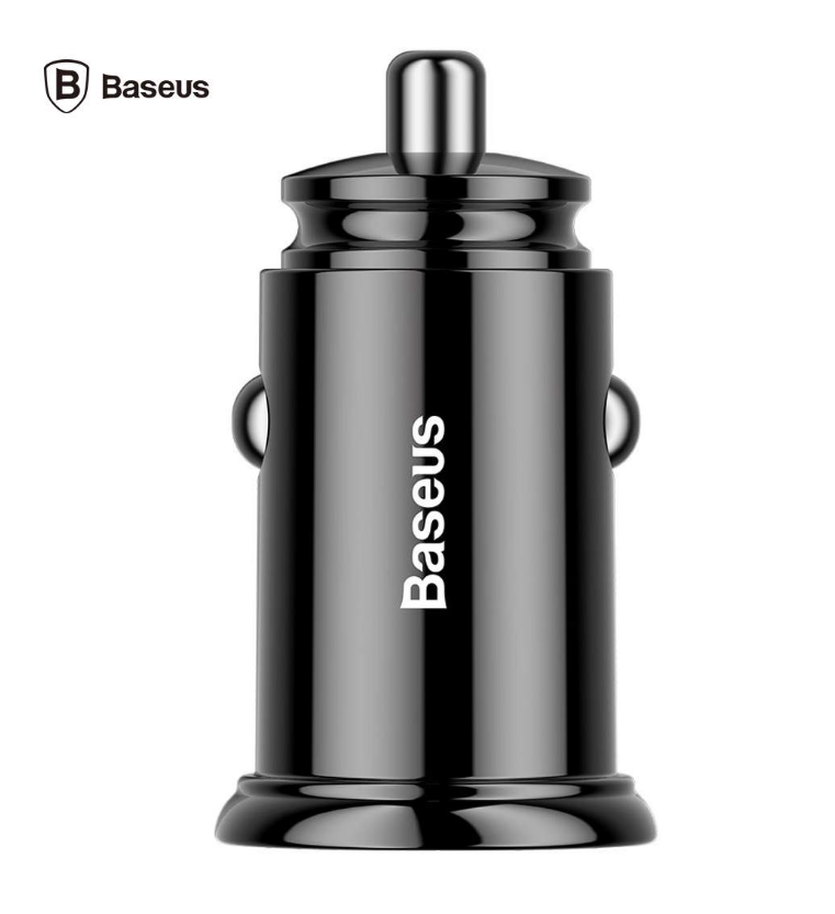 Încărcător Auto Circular Plastic PPS 30W USB USB-C Negru - Baseus