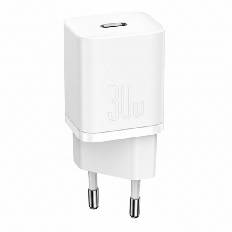 Încărcător Rețea Speed Mini 20W USB-C Alb Baseus
