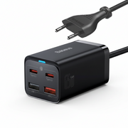 Încărcător Rețea GaN3 Pro 65W 2x USB-C 2x USB Cablu Inclus Negru Baseus