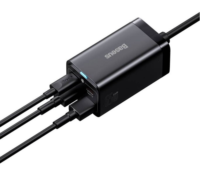 Încărcător Rețea GaN3 Pro 65W 2x USB-C 2x USB Cablu Inclus Negru - Baseus