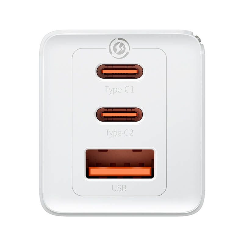 Încărcător Rețea GaN5 Pro 65W 2x USB-C 1x USB Cablu Inclus Alb - Baseus