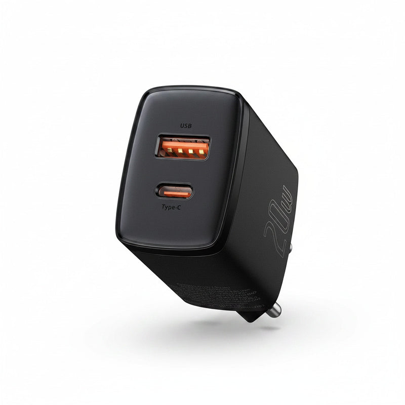 Încărcător Rețea Compact 20W USB-C USB Negru Baseus
