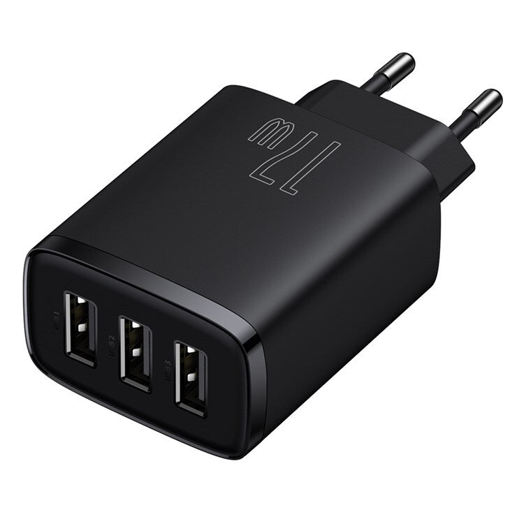Încărcător Rețea Compact 17W 3x USB Negru Baseus
