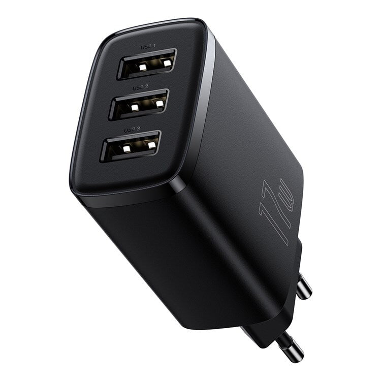 Încărcător Rețea Compact 17W 3x USB Negru - Baseus