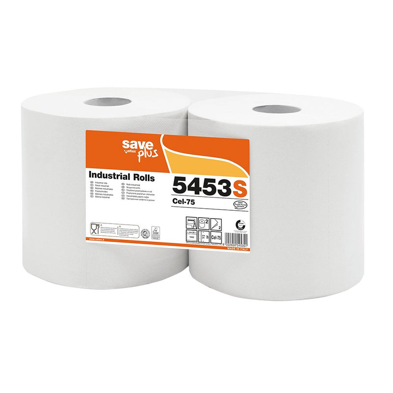 Rola lavete industriale Celtex 2 straturi - 2 role 5453S albă, 1000 porții, 280 m