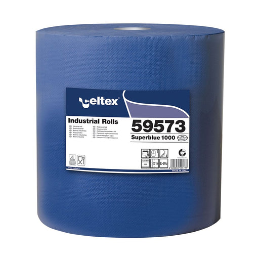 Rola lavete industriale Celtex Superblue 3 straturi albastra 36 x 36 cm 1000 porții, 1 rolă