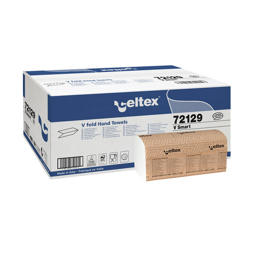 Prosoape hartie pliate V Celtex V Smart celuloza 2 straturi 200 buc Pachet 200 buc