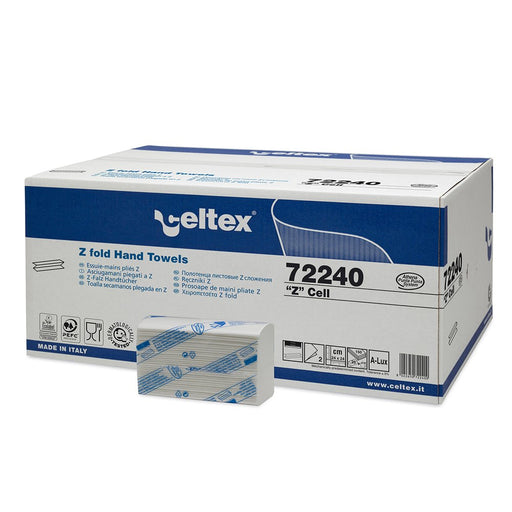 Prosoape hartie pliate Z Celtex 72240 celuloza 2 straturi - 25 pachete x 150 buc