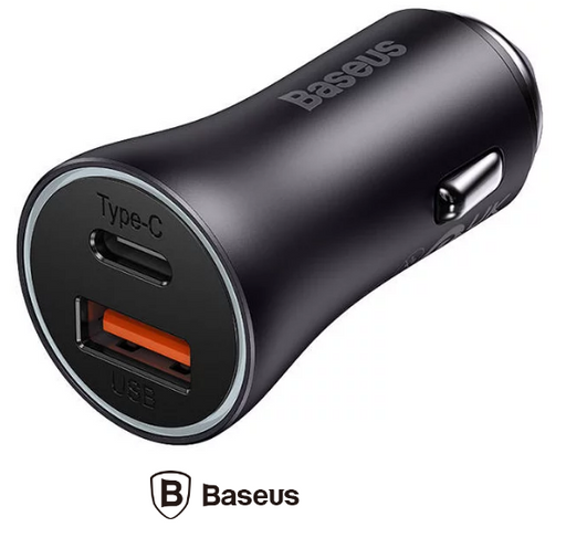Încărcător Auto Golden Contactor Max 60W USB USB-C Gri Baseus