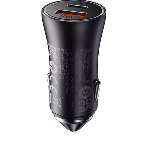 Încărcător Auto Golden Contactor Max 60W USB USB-C Gri - Baseus