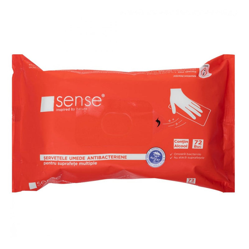 Servetele umede dezinfectante Sense - 72 buc Pentru suprafețe