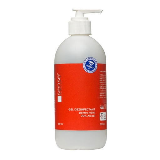 Gel dezinfectant maini Sense Viro 70% alcool 500 ml cu pompiță
