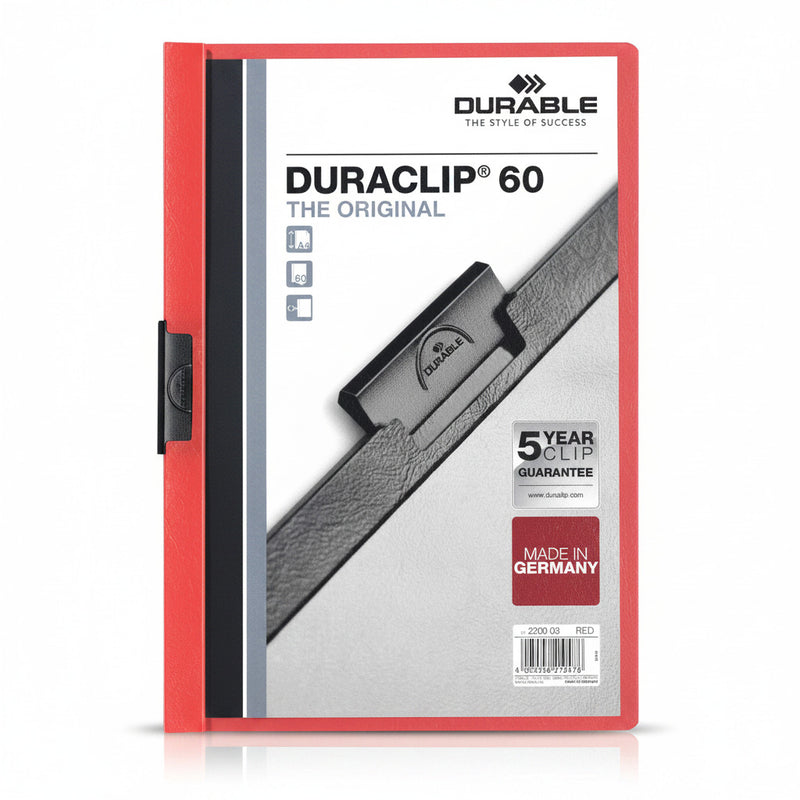 Dosar plastic cu clip roșu Durable format A4