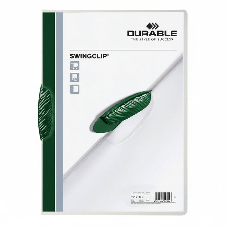 Dosar plastic cu clip verde Durable format A4