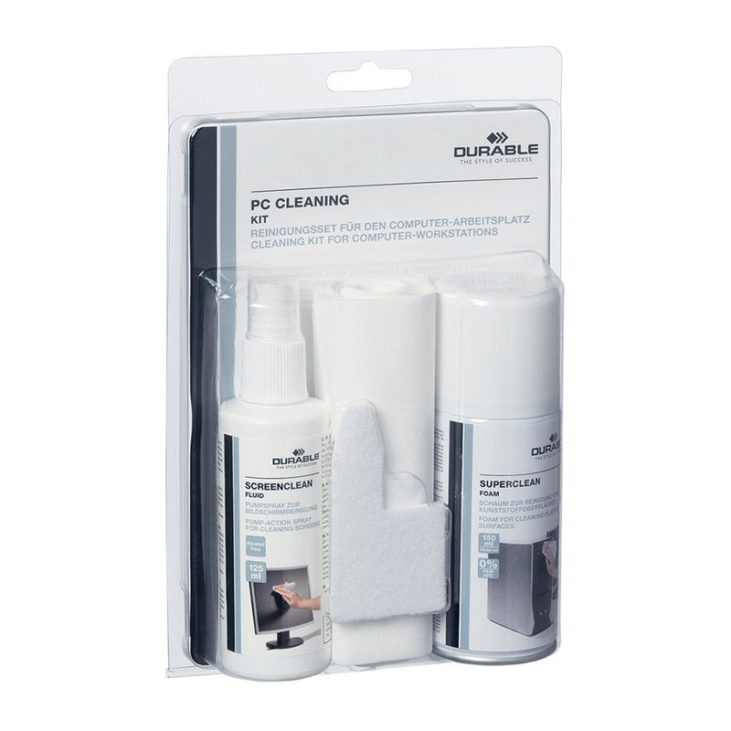 Set Durable pentru curățare PC cu spray, lavete și lamelă tastatură