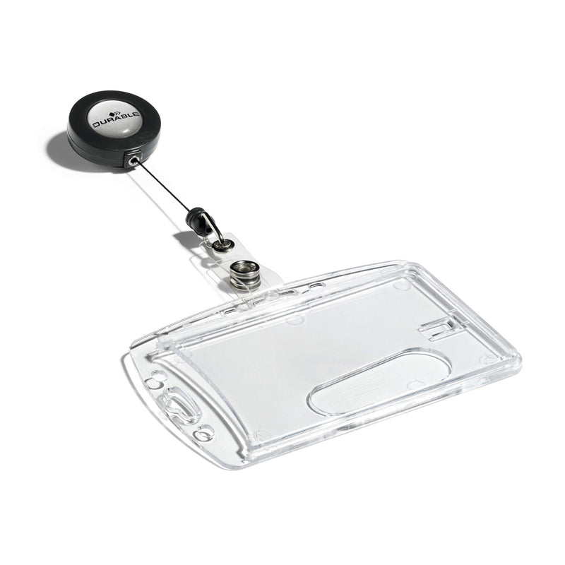 Suport Card Acces Acrylic Inchis cu Rola Retractabila 10 Buc/Cutie - Durable - imagine produs