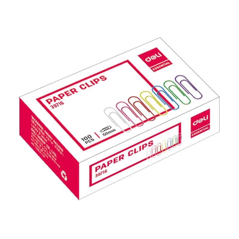 Agrafe birou, 33mm color- 100 buc/cutie Deli - imagine produs