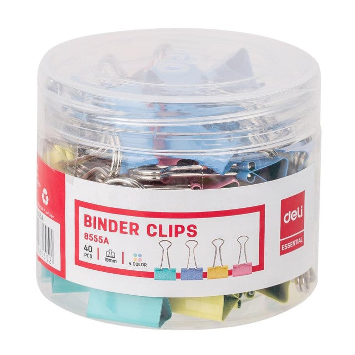 Clips Hartie 19 mm Color 40 Buc/cut. Plastic Deli - imagine produs