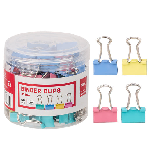 Clips Hartie 15 mm Color 60 Buc/cut. Plastic Deli - imagine produs