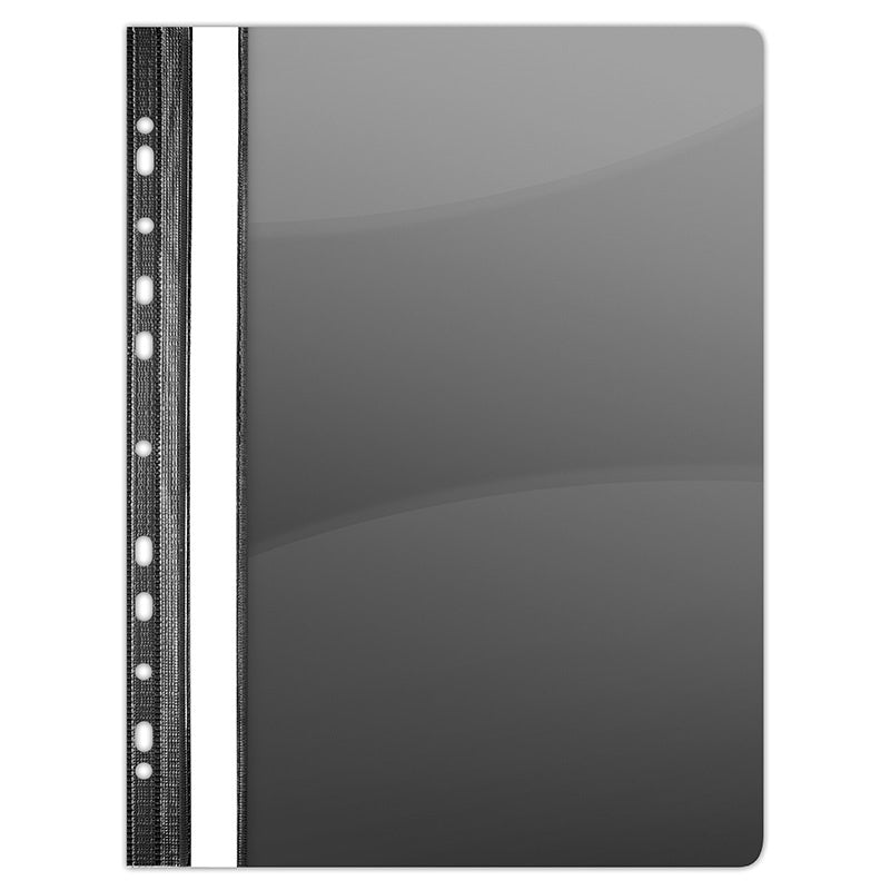 Dosar plastic cu șină și multiperforații negru DONAU format A4