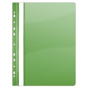 Dosar plastic cu șină și multiperforații verde DONAU format A4