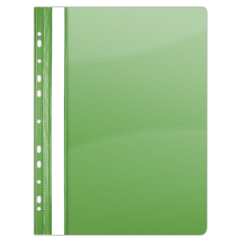 Dosar plastic cu șină și multiperforații verde DONAU format A4