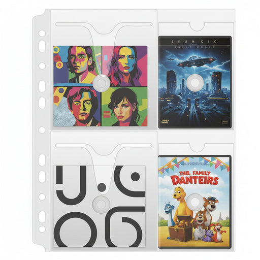 Folii Protecție A4 pentru 4 CD/DVD, 160 Microni, 25/set Donau
