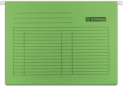 Dosar Suspendabil cu Etichetă, Baghetă Metalică, Carton 230g/mp, 5 buc/Set, Verde marca Donau