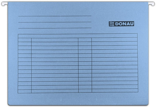 Dosar Suspendabil cu Etichetă, Baghetă Metalică, Carton 230g/mp, 5 buc/Set, Albastru marca Donau