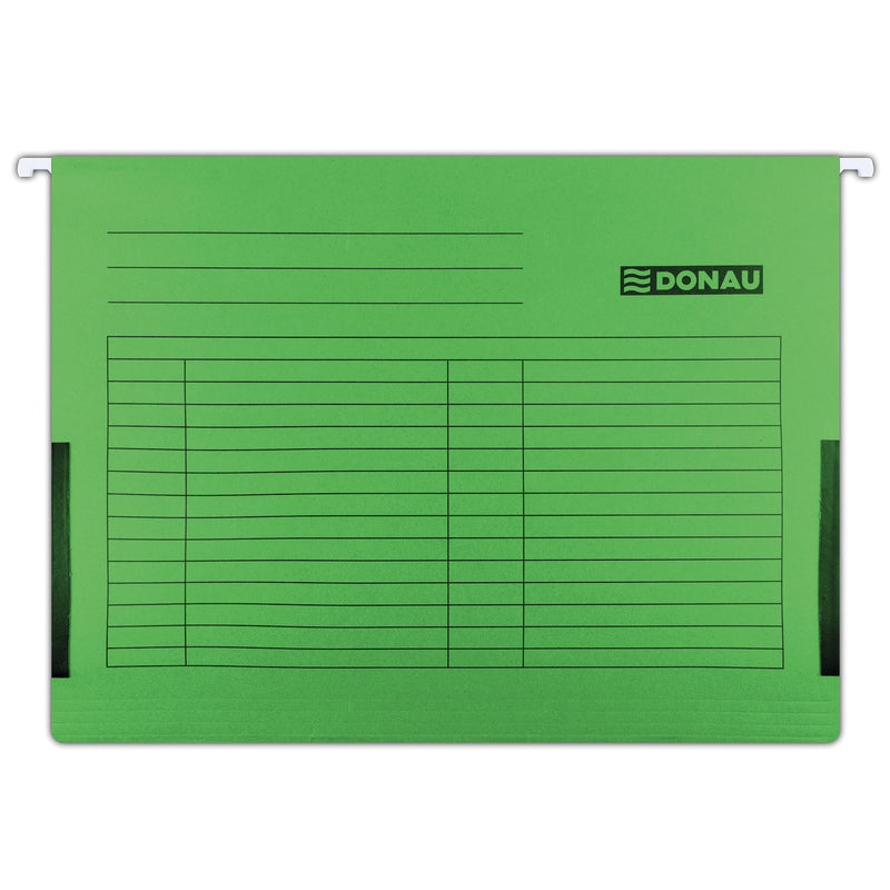 Dosar Suspendabil cu Burduf și Etichetă, Baghetă Metalică, 5 buc/Set, Verde marca Donau