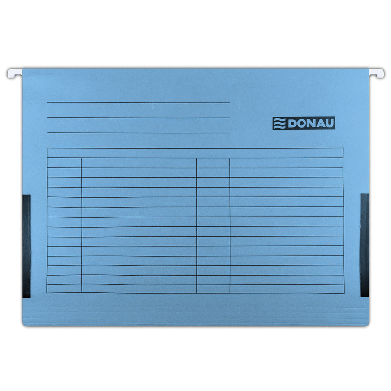 Dosar Suspendabil cu Burduf și Etichetă, Baghetă Metalică, 5 buc/Set, Albastru marca Donau