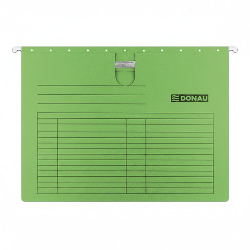 Dosar Suspendabil cu Șină, Carton 230g/mp, Baghetă Metalică, 5 buc/Set, Verde marca Donau