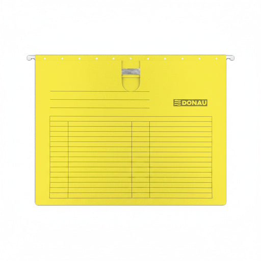 Dosar Suspendabil cu Șină, Carton 230g/mp, Baghetă Metalică, 5 buc/Set, Galben marca Donau