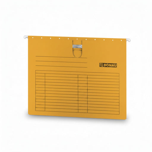 Dosar Suspendabil cu Șină, Carton 230g/mp, Baghetă Metalică, 5 buc/Set, Portocaliu marca Donau