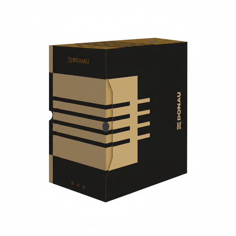 Cutie Arhivare 200mm Carton 390gsm Negru/Kraft 340x200x300mm - Donau
