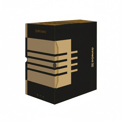 Cutie Arhivare 200mm Carton 390gsm Negru/Kraft 340x200x300mm - Donau