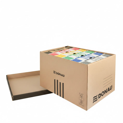 Container de Arhivare cu Capac Deschidere Superioară Carton 450gsm Negru/Kraft 370x558x315mm - Donau