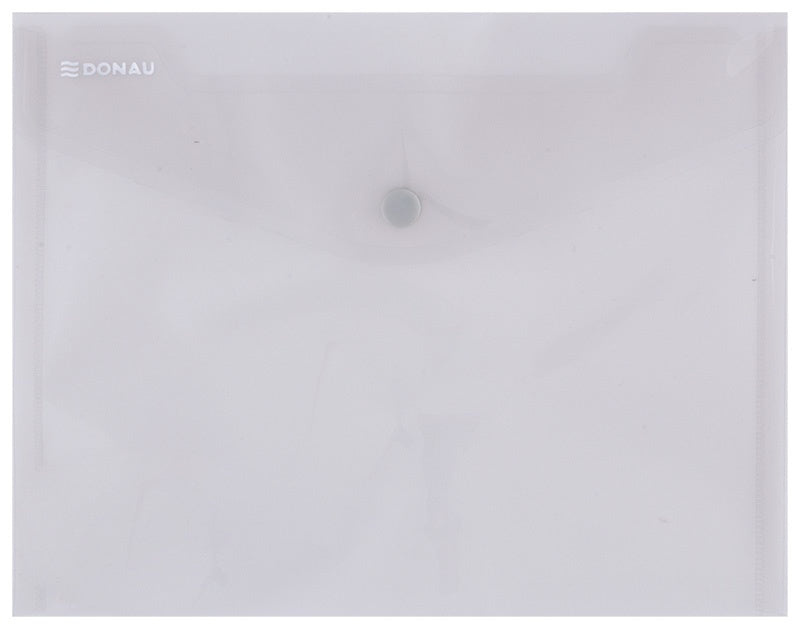 Mapă PP protecție documente A5 landscape, închidere cu capsă, 10/set, fumuriu marca Donau, mapă din plastic pentru documente