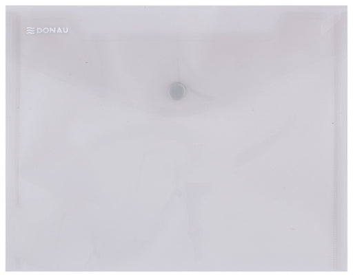 Mapă PP protecție documente A5 landscape, închidere cu capsă, 10/set, fumuriu marca Donau, mapă din plastic pentru documente