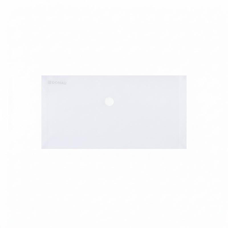 Mapă PP protecție documente DL landscape, închidere cu capsă, 10/set, transparent marca Donau, mapă din plastic pentru documente