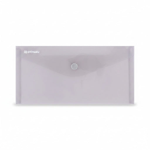 Mapă PP protecție documente DL landscape, închidere cu capsă, 10/set, fumuriu marca Donau, mapă din plastic pentru documente