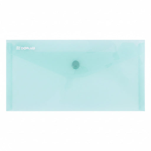 Mapă PP protecție documente DL landscape, închidere cu capsă, 10/set, verde transparent marca Donau, mapă din plastic pentru documente