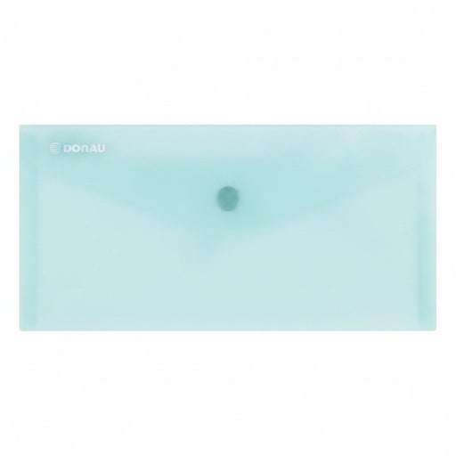 Mapă PP protecție documente DL landscape, închidere cu capsă, 10/set, albastru transparent marca Donau, mapă din plastic pentru documente