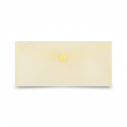 Mapă PP protecție documente DL landscape, închidere cu capsă, 10/set, galben transparent marca Donau, mapă din plastic pentru documente