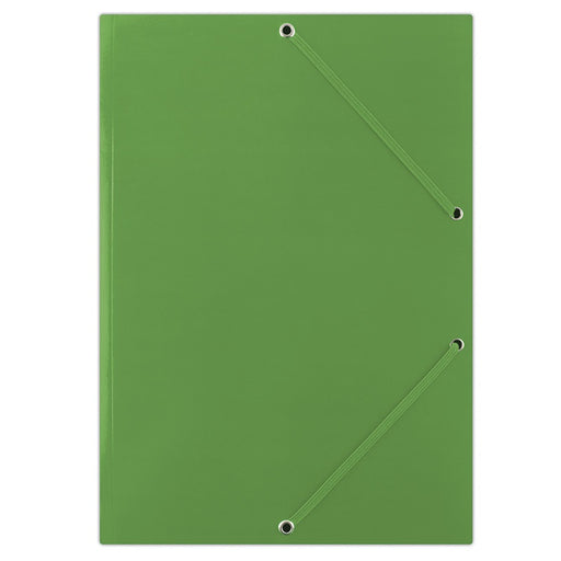 Mapă carton plastifiat Donau 400gsm cu elastic pe colțuri, A4, culoare verde