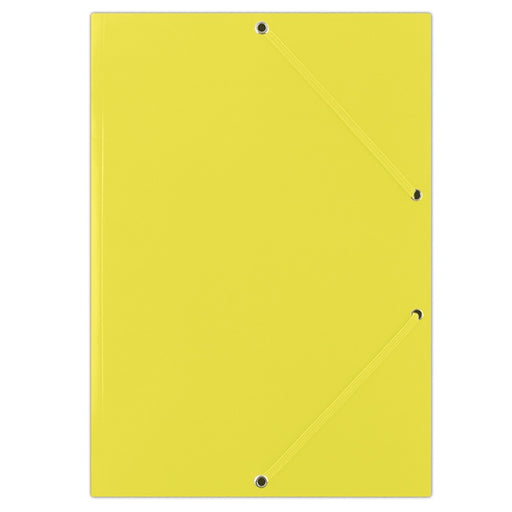 Mapă carton plastifiat Donau 400gsm cu elastic pe colțuri, A4, culoare galbenă