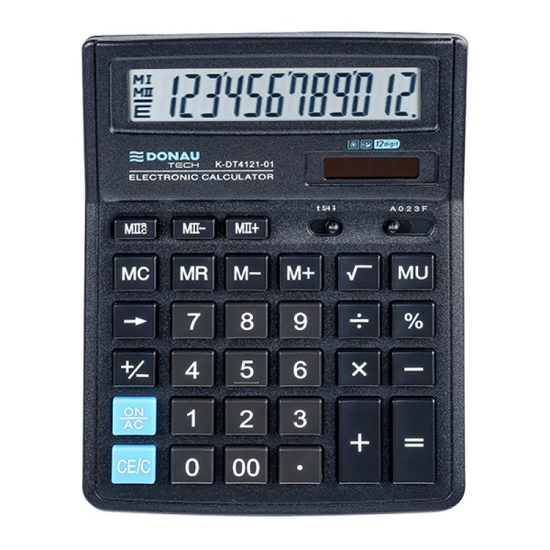 Calculator de Birou Tech 12 Digiti 190 x 143 x 40 mm Negru - Donau - imagine produs