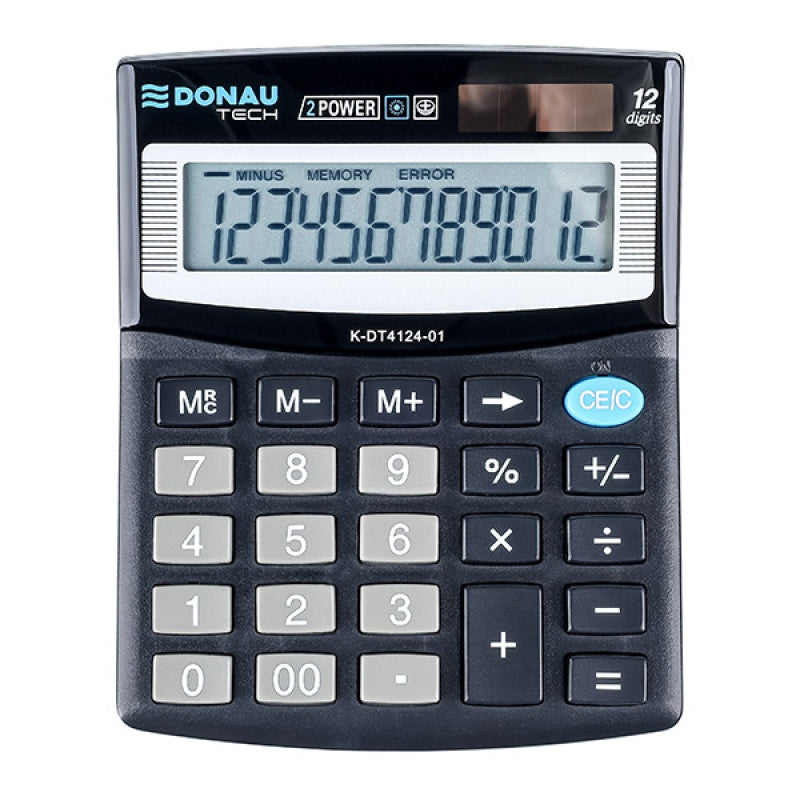 Calculator de Birou Tech 12 Digiti 122 x 100 x 32 mm Negru - Donau - imagine produs